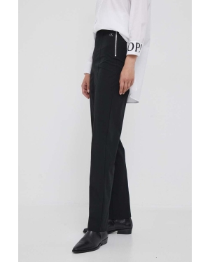 Calvin Klein Jeans spodnie damskie kolor czarny proste high waist