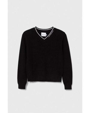 Calvin Klein Jeans sweter bawełniany dziecięcy kolor czarny lekki