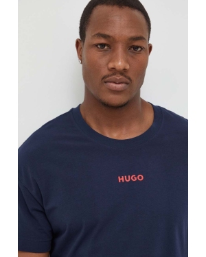 HUGO t-shirt piżamowy kolor granatowy z nadrukiem