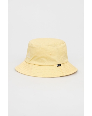 HUF kapelusz bawełniany kolor żółty bawełniany