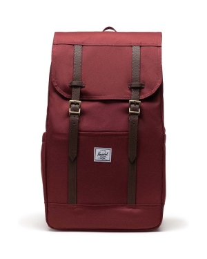 Herschel plecak Retreat Backpack kolor bordowy duży gładki