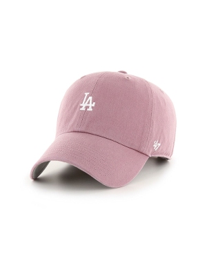 47 brand Czapka MLB Los Angeles Dodgers kolor różowy z aplikacją B-BSRNR12GWS-QC