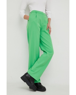 Samsoe Samsoe spodnie damskie kolor zielony szerokie high waist