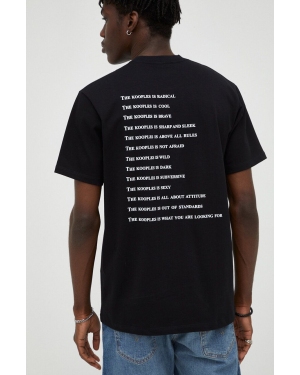 The Kooples t-shirt bawełniany kolor czarny z nadrukiem HTSC18090K