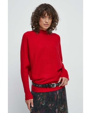 Medicine sweter damski kolor czerwony lekki z półgolfem
