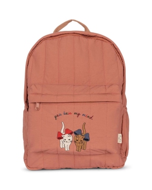 Konges Sløjd plecak dziecięcy kolor różowy duży z aplikacją