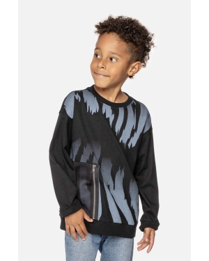Coccodrillo bluza bawełniana dziecięca kolor czarny wzorzysta