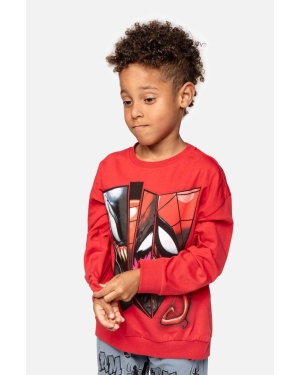 Coccodrillo bluza bawełniana dziecięca kolor czerwony z nadrukiem