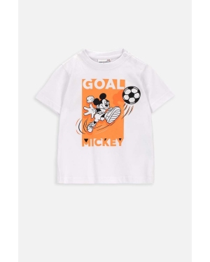 Coccodrillo t-shirt bawełniany dziecięcy kolor biały z nadrukiem