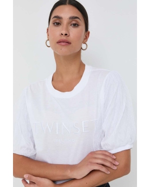 Twinset t-shirt damski kolor biały