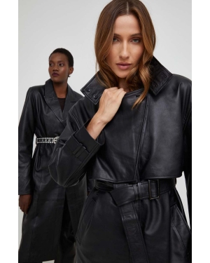 Answear Lab płaszcz skórzany X kolekcja limitowana NO SHAME damski kolor czarny przejściowy