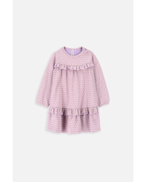 Coccodrillo sukienka niemowlęca kolor fioletowy mini prosta