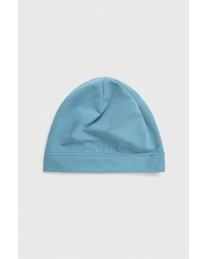 Asics czapka kolor niebieski z cienkiej dzianiny