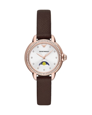 Emporio Armani zegarek damski kolor brązowy