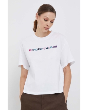 Emporio Armani t-shirt bawełniany kolor biały