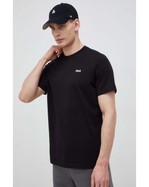 Fila t-shirt bawełniany Berloz kolor czarny gładki FAM0340