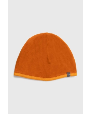 Icebreaker czapka Pocket kolor pomarańczowy z cienkiej dzianiny wełniana