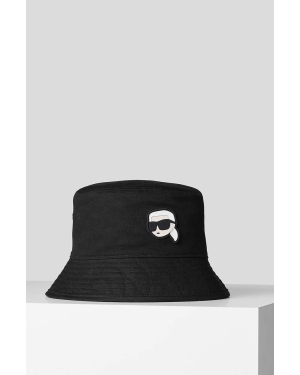 Karl Lagerfeld kapelusz dwustronny bawełniany kolor czarny bawełniany