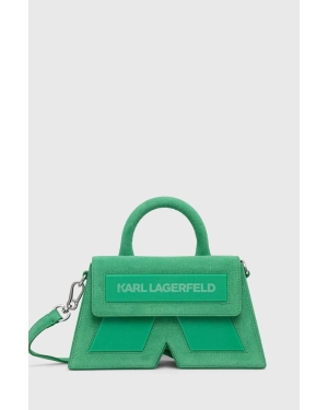 Karl Lagerfeld torebka zamszowa kolor zielony