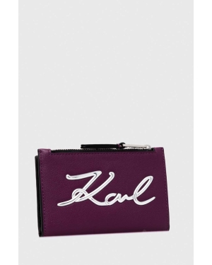 Karl Lagerfeld portfel damski kolor fioletowy