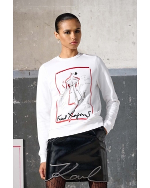 Karl Lagerfeld bluza KL x The Ultimate icon damska kolor biały z aplikacją