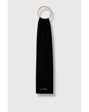 Karl Lagerfeld szalik z domieszką wełny kolor czarny melanżowy