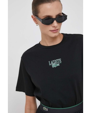 Lacoste t-shirt bawełniany kolor czarny