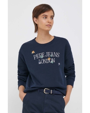 Pepe Jeans bluza Vella damska kolor granatowy z aplikacją