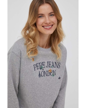 Pepe Jeans bluza Vella damska kolor szary z aplikacją