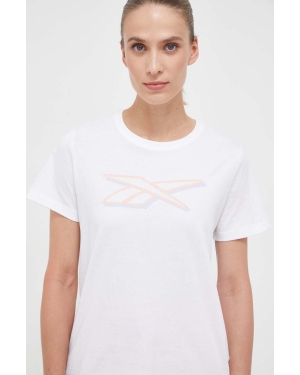 Reebok t-shirt bawełniany kolor biały