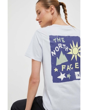 The North Face t-shirt bawełniany kolor niebieski