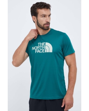 The North Face t-shirt sportowy Reaxion Easy kolor zielony z nadrukiem
