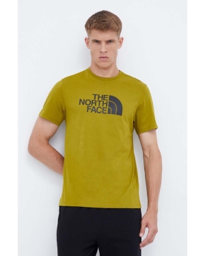 The North Face t-shirt bawełniany kolor zielony z nadrukiem