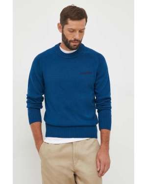 Tommy Hilfiger sweter bawełniany kolor niebieski