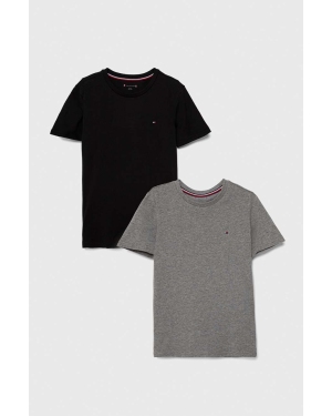 Tommy Hilfiger t-shirt bawełniany dziecięcy 2-pack kolor szary gładki