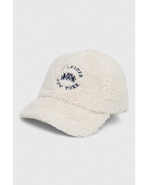 Tommy Hilfiger czapka z daszkiem dziecięca kolor biały z aplikacją