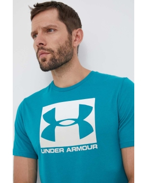 Under Armour t-shirt męski kolor zielony z nadrukiem 1329581-101