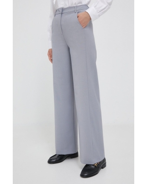 United Colors of Benetton spodnie damskie kolor szary szerokie high waist