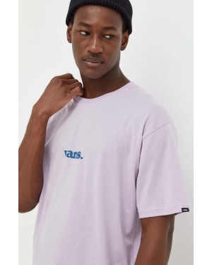 Vans t-shirt bawełniany kolor fioletowy gładki