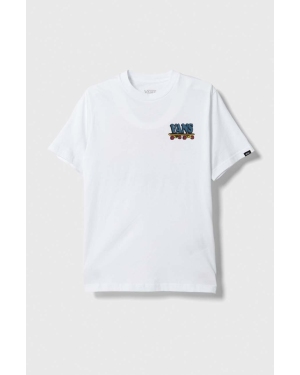 Vans t-shirt bawełniany dziecięcy PIZZA FACE SS VN00089UWHT1 kolor biały z nadrukiem
