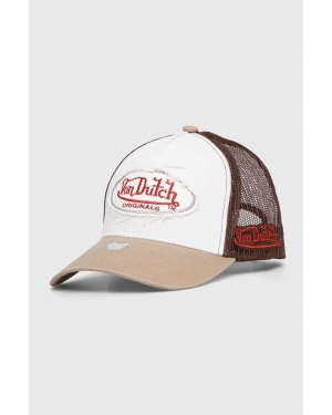 Von Dutch czapka z daszkiem kolor brązowy z aplikacją