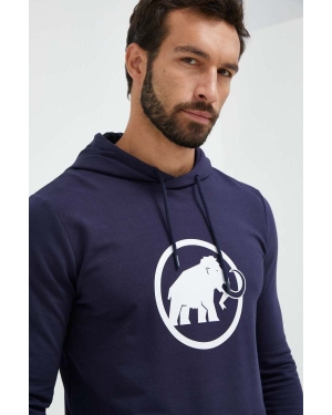 Mammut bluza dresowa ML Hoody Classic kolor granatowy z kapturem z nadrukiem