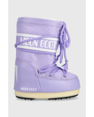 Moon Boot śniegowce dziecięce kolor fioletowy