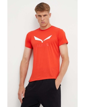 Salewa t-shirt sportowy Solidlogo kolor czerwony z nadrukiem
