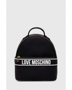 Love Moschino plecak damski kolor czarny mały z nadrukiem