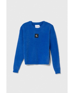 Calvin Klein Jeans sweter dziecięcy kolor niebieski