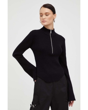Gestuz sweter damski kolor czarny z półgolfem