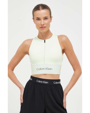 Calvin Klein Performance biustonosz sportowy kolor zielony gładki