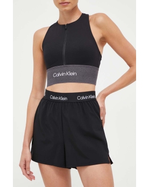 Calvin Klein Performance szorty treningowe kolor czarny z nadrukiem high waist