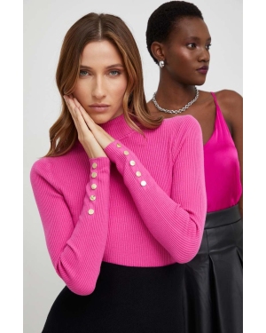 Answear Lab sweter X kolekcja limitowana NO SHAME damski kolor różowy lekki z półgolfem